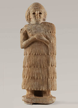Standing female figure with clasped hands, Tutub (modern Khafajah), Nintu Temple VII, Early Dynastic IIIb period, ca. 2400 BC