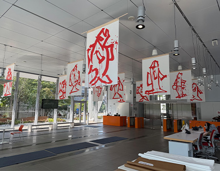 Exhibition view of Joan Jonas: Moving off the Land II (Excerpts)